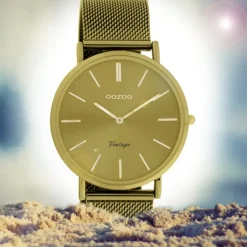 Oozoo Damen Armbanduhr Ultra Slim C20000 Quarz Edelstahl senfgelb UOC20000
