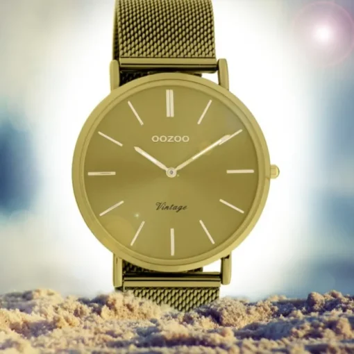 Oozoo Damen Armbanduhr Ultra Slim C20000 Quarz Edelstahl senfgelb UOC20000