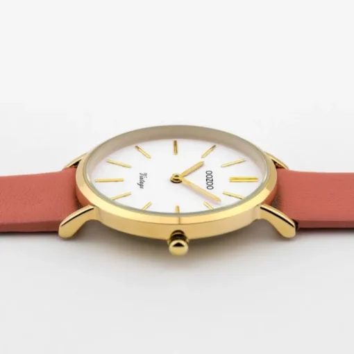 Oozoo Damen Armbanduhr Ultra Slim C9977 Analog Leder rosa UOC9977