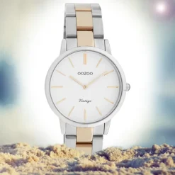 Oozoo Damen Armbanduhr Ultra Slim C20045 Edelstahl silber rosegold UOC20045