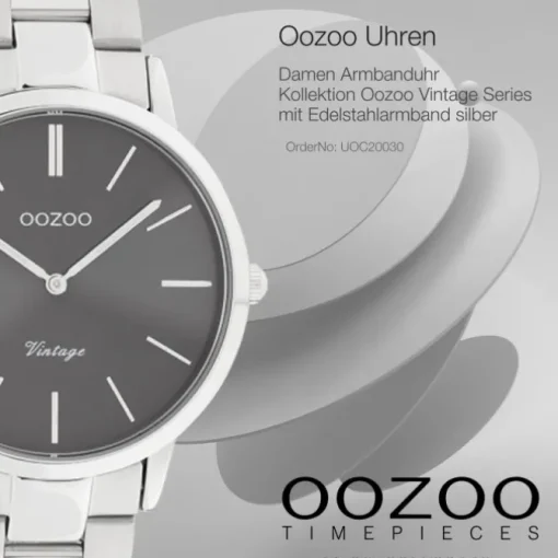 Oozoo Damen Armbanduhr Ultra Slim C20030 Analog Edelstahl silber UOC20030
