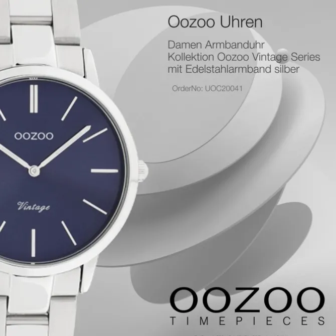 Oozoo Damen Armbanduhr Ultra Slim C20041 Analog Edelstahl silber UOC20041