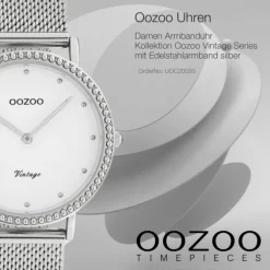 Oozoo Damen Armbanduhr Ultra Slim C20050 Analog Edelstahl silber UOC20050