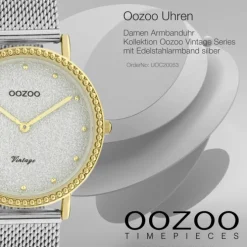 Oozoo Damen Armbanduhr Ultra Slim C20053 Analog Edelstahl silber UOC20053