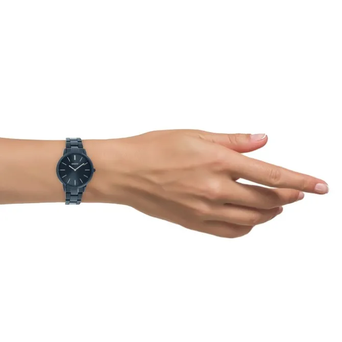 Oozoo Damen Armbanduhr Ultra Slim C20108 Analog Edelstahl blau UOC20108