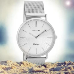 Oozoo Damen Armbanduhr Ultra Slim C9341 Analog Edelstahl silber UOC9341