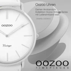 Oozoo Damen Armbanduhr Ultra Slim C9310 Analog Leder weiß UOC9310