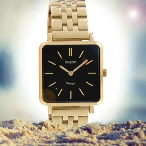 Oozoo Damen Armbanduhr Ultra Slim C9957 Quarzwerk Edelstahl gold UOC9957