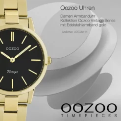 Oozoo Damen Armbanduhr Ultra Slim Edelstahl gold UOC20114