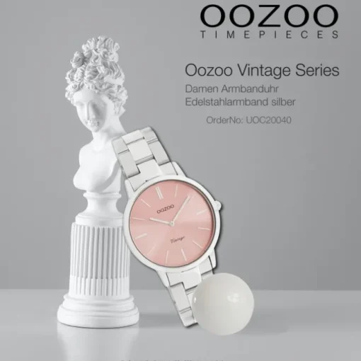 Oozoo Damen Armbanduhr Ultra Slim C20040 Analog Edelstahl silber UOC20040