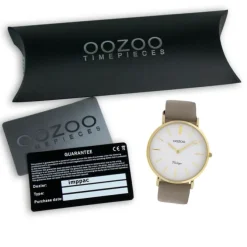 Oozoo Damen Armbanduhr Ultra Slim Leder gold UOC20080
