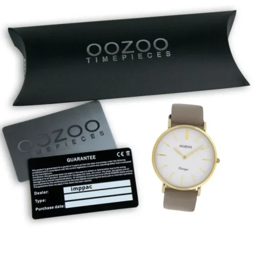 Oozoo Damen Armbanduhr Ultra Slim Leder gold UOC20080