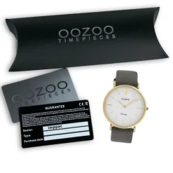Oozoo Damen Armbanduhr Ultra Slim Leder dunkelgrau UOC20079