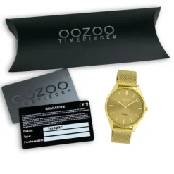 Oozoo Damen Armbanduhr Ultra Slim Quarzwerk Edelstahl mustard UOC20005