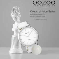 Oozoo Damen Armbanduhr Ultra Slim C9310 Analog Leder weiß UOC9310