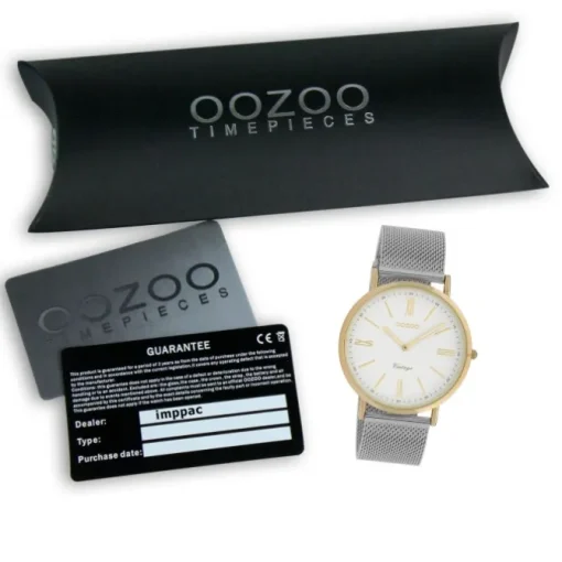 Oozoo Damen Armbanduhr Ultra Slim Analog Edelstahl silber gold UOC20066