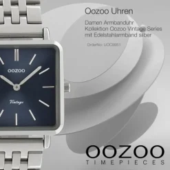 Oozoo Damen Armbanduhr Ultra Slim C9951 Quarzwerk Edelstahl silber UOC9951