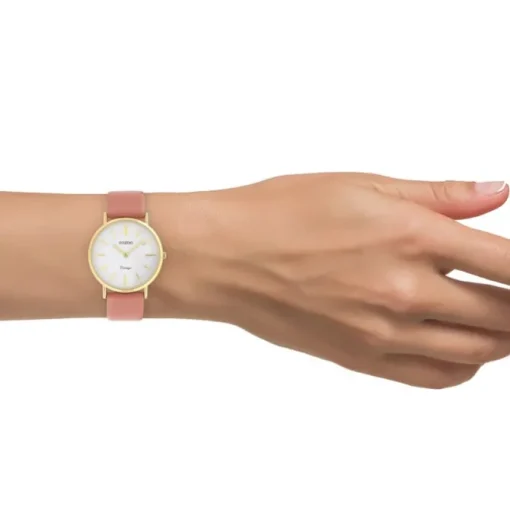 Oozoo Damen Armbanduhr Ultra Slim C9977 Analog Leder rosa UOC9977