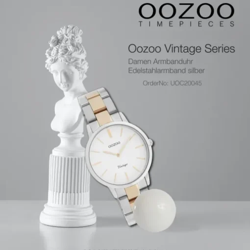 Oozoo Damen Armbanduhr Ultra Slim C20045 Edelstahl silber rosegold UOC20045