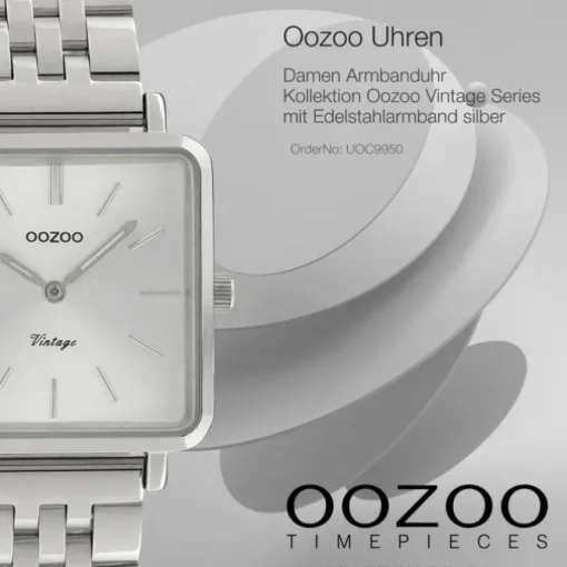 Oozoo Damen Armbanduhr Ultra Slim C9950 Quarzwerk Edelstahl silber UOC9950