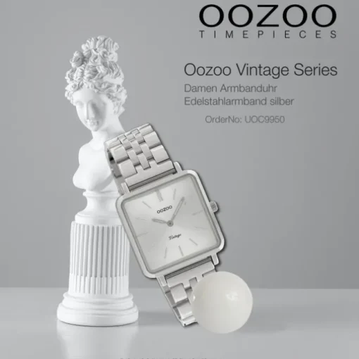 Oozoo Damen Armbanduhr Ultra Slim C9950 Quarzwerk Edelstahl silber UOC9950