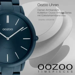 Oozoo Damen Armbanduhr Ultra Slim C20108 Analog Edelstahl blau UOC20108