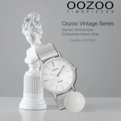 Oozoo Damen Armbanduhr Ultra Slim C9341 Analog Edelstahl silber UOC9341