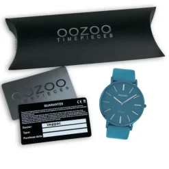 Oozoo Damen Armbanduhr Ultra Slim C9878 Analog Leder blau UOC9878