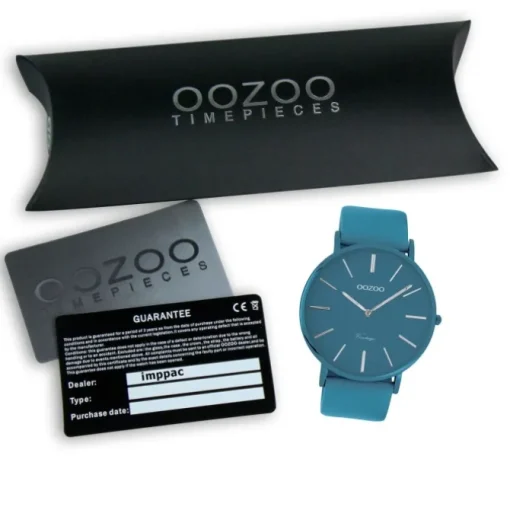 Oozoo Damen Armbanduhr Ultra Slim C9878 Analog Leder blau UOC9878