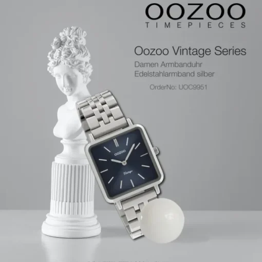 Oozoo Damen Armbanduhr Ultra Slim C9951 Quarzwerk Edelstahl silber UOC9951
