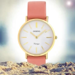 Oozoo Damen Armbanduhr Ultra Slim C9977 Analog Leder rosa UOC9977