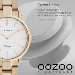 Oozoo Damen Armbanduhr Ultra Slim C20048 Analog Edelstahl rosegold UOC20048