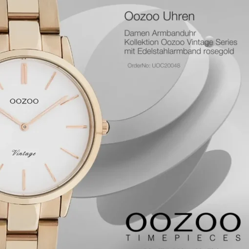 Oozoo Damen Armbanduhr Ultra Slim C20048 Analog Edelstahl rosegold UOC20048