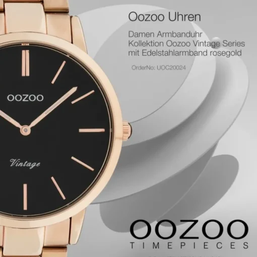 Oozoo Damen Armbanduhr Ultra Slim C20024 Analog Edelstahl rosegold UOC20024
