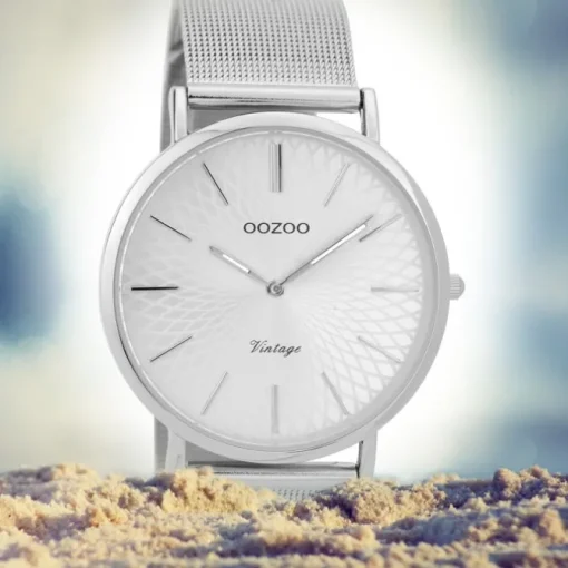 Oozoo Damen Armbanduhr Ultra Slim C9340 Quarz Edelstahl silber UOC9340