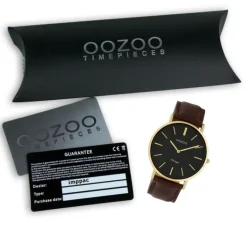 Oozoo Damen Armbanduhr Ultra Slim C9833 Analog Leder rotbraun UOC9833