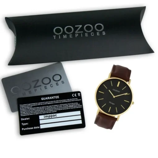 Oozoo Damen Armbanduhr Ultra Slim C9833 Analog Leder rotbraun UOC9833