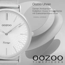 Oozoo Damen Armbanduhr Ultra Slim C9340 Quarz Edelstahl silber UOC9340