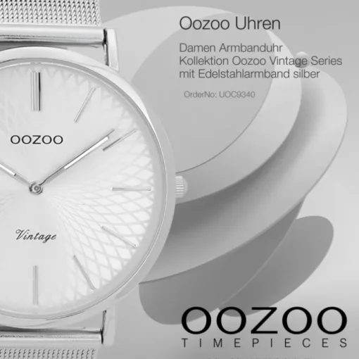 Oozoo Damen Armbanduhr Ultra Slim C9340 Quarz Edelstahl silber UOC9340