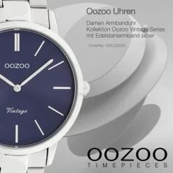 Oozoo Damen Armbanduhr Ultra Slim C20020 Analog Edelstahl silber UOC20020