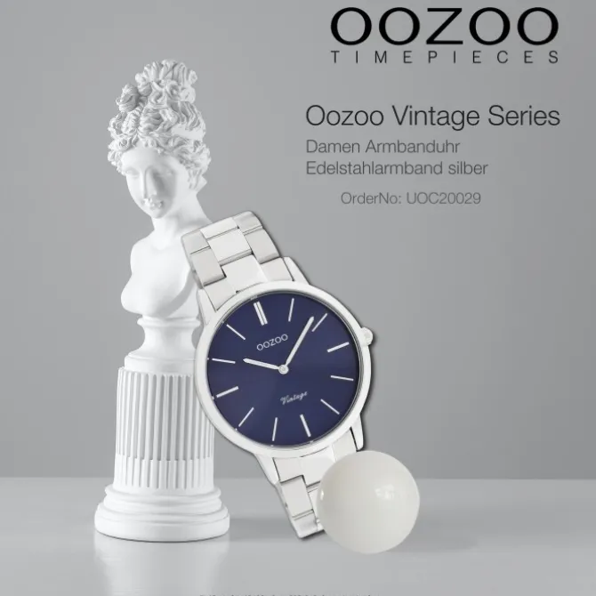 Oozoo Damen Armbanduhr Ultra Slim C20029 Analog Edelstahl silber UOC20029