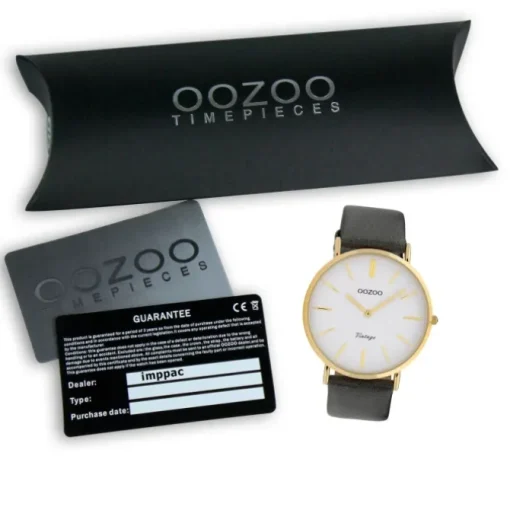 Oozoo Damen Armbanduhr Ultra Slim C20077 Analog Leder silber UOC20077