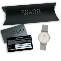 Oozoo Damen Armbanduhr Ultra Slim C20087 Analog Leder grau UOC20087