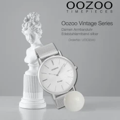 Oozoo Damen Armbanduhr Ultra Slim C9340 Quarz Edelstahl silber UOC9340