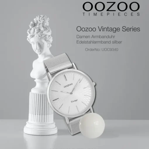 Oozoo Damen Armbanduhr Ultra Slim C9340 Quarz Edelstahl silber UOC9340