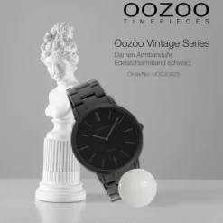 Oozoo Damen Armbanduhr Ultra Slim C20025 Analog Edelstahl schwarz UOC20025