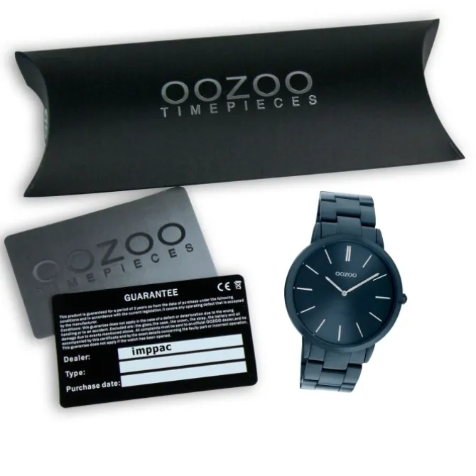 Oozoo Damen Armbanduhr Ultra Slim C20108 Analog Edelstahl blau UOC20108
