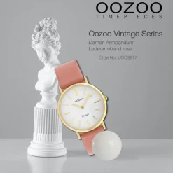 Oozoo Damen Armbanduhr Ultra Slim C9977 Analog Leder rosa UOC9977