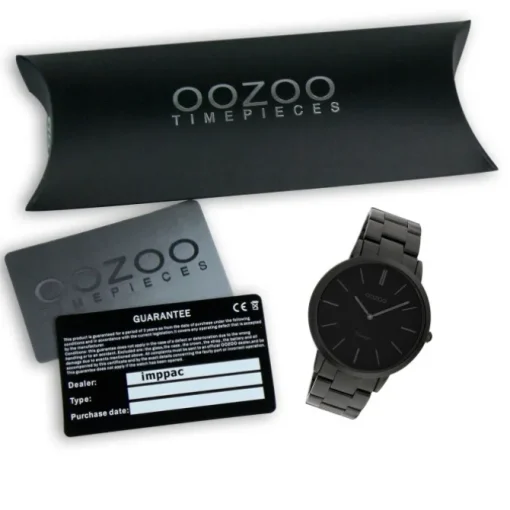Oozoo Damen Armbanduhr Ultra Slim C20025 Analog Edelstahl schwarz UOC20025