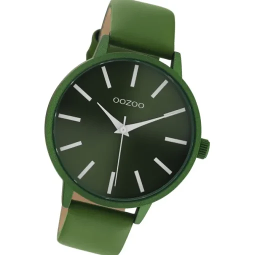 Oozoo Damen Armbanduhr Vintage Analog Leder dunkelgrün UOC10873